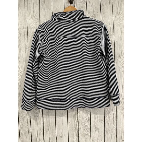State of Mine Indiana Blue White Stripe Quarter Button Up Pullover Sweater Med - Picture 10 of 13